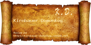 Kirnbauer Domonkos névjegykártya